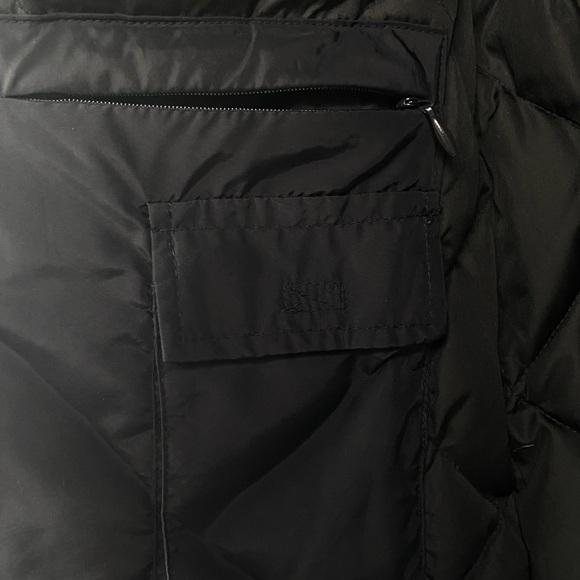 Olsen Down Filled Black Vest Shawl Collar Zip Size 4 Winter Puffer Quilted Warm - Picture 8 of 16